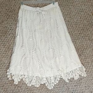 Beautiful, white lines, crocheted skirt, Finity size medium